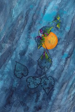 Indigo Blätter im Mondlicht von Karen Kaspar