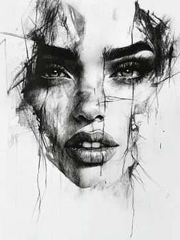 Ink Emotion – Abstract portret rauw en expressief