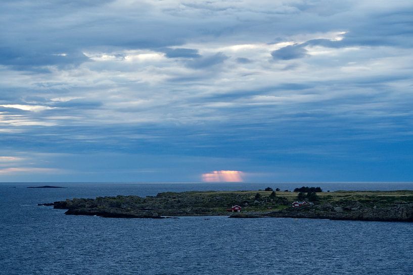 Archipelago with houses and clouds near Stavanger by Anja B. Schäfer