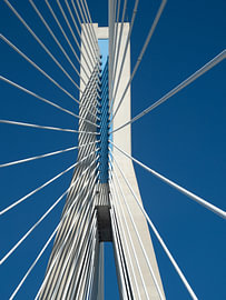A Portuguese cable-stayed bridge, viewed from below by Bianca Keijzer