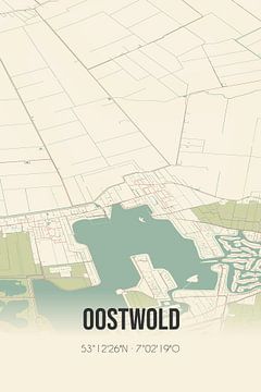 Vieille carte d'Oostwold (Groningen) sur Rezona