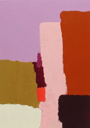 Abstract colour fields in rust and lilac by Niklas Maximilian