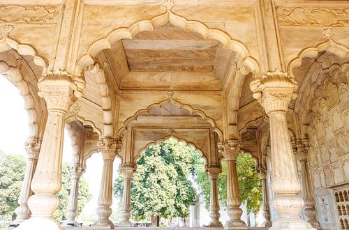 Sawan-paviljoen in de tuin van het Rode Fort, Delhi, India, Azië