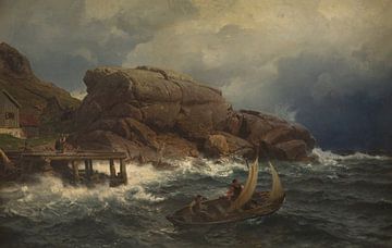 Een Noorse zeehaven, Hans Gude