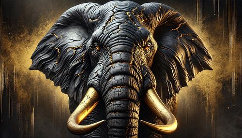 Fiery King - majestic lion with glowing mane