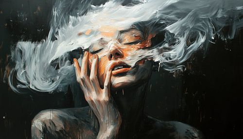 Abstrakte Frau im Gefühlspanorama