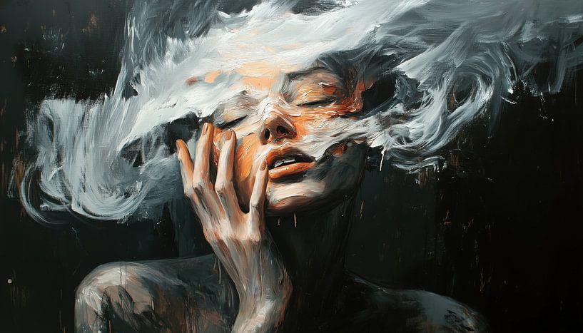 Abstracte vrouw in emotie panorama van TheXclusive Art