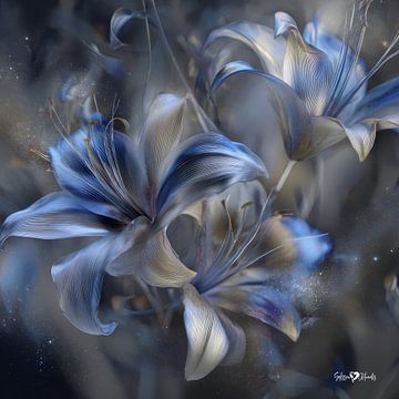 Blume in Blau von Gelissen Artworks