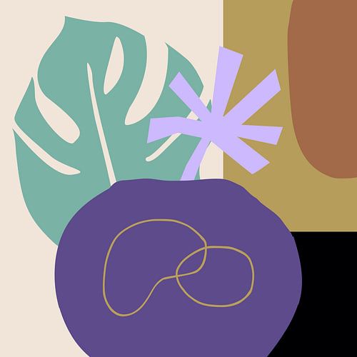 Natuur in Mid Eeuw Moderne Retro Stijl