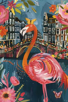 Flamingo à Amsterdam sur Whale & Sons