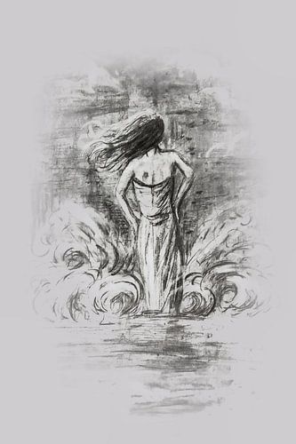 Zij trotseert de golven