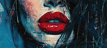 Modern Portrait | Expressive Red Lips by Art Whims