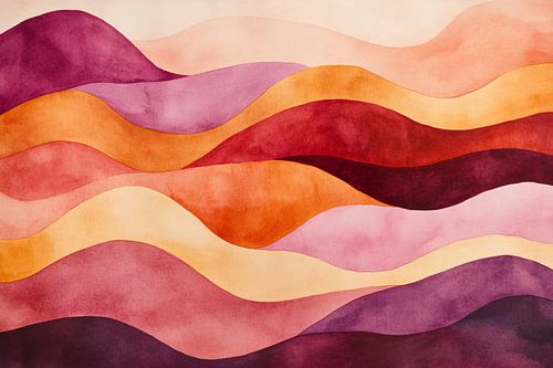 Warme abstracte golvende kleuren