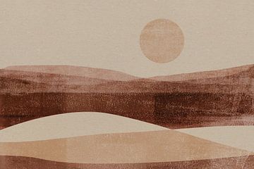 Zacht terracotta en crèmekleurig landschap van Dina Dankers