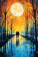 Evening Walk Under Moonlight