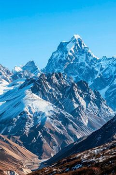 Majestueus berglandschap in de sneeuw van Poster Art Shop