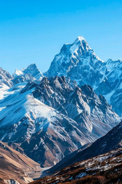 Majestic mountain landscape in the snow by Poster Art Shop