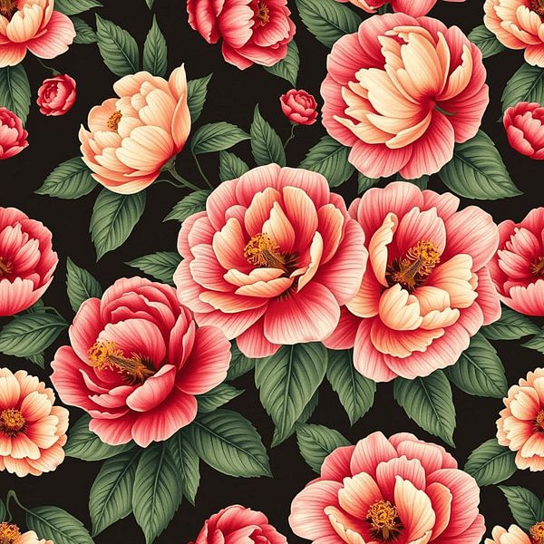 Fleur de pivoine de minuit par Artistic