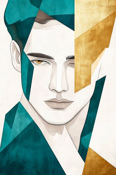 Geometrische Eleganz – Menschliche Anmut  Goldene Geheimnisse von Poster Art Shop