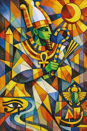 Osiris, de Egyptische god van het hiernamaals illustratie.