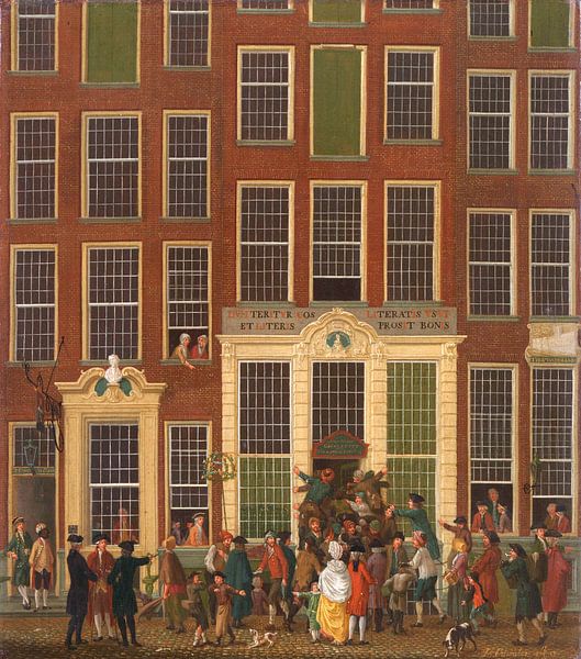 The Bookshop and Lottery Agency of Jan de Groot in the Kalverstraat in Amsterdam, Isaac Ouwater by Masterful Masters