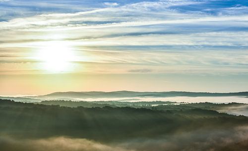 Berg Landschap met de zonsopkomst