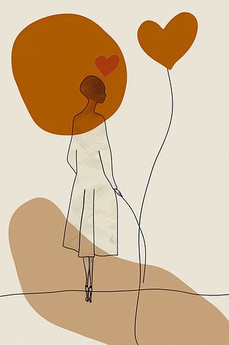 Liefde hangt in de lucht lijnkunst