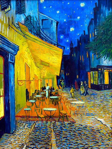 Caféterras bij nacht - Vincent van Gogh -1888 van Doesburg Design