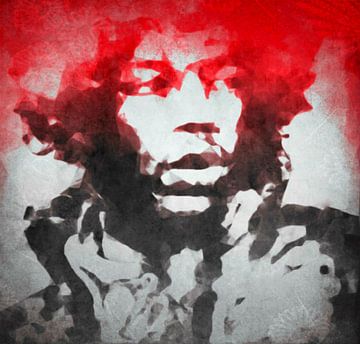 Motiv Jimi Hendrix Watercolour Pop Art von Felix von Altersheim