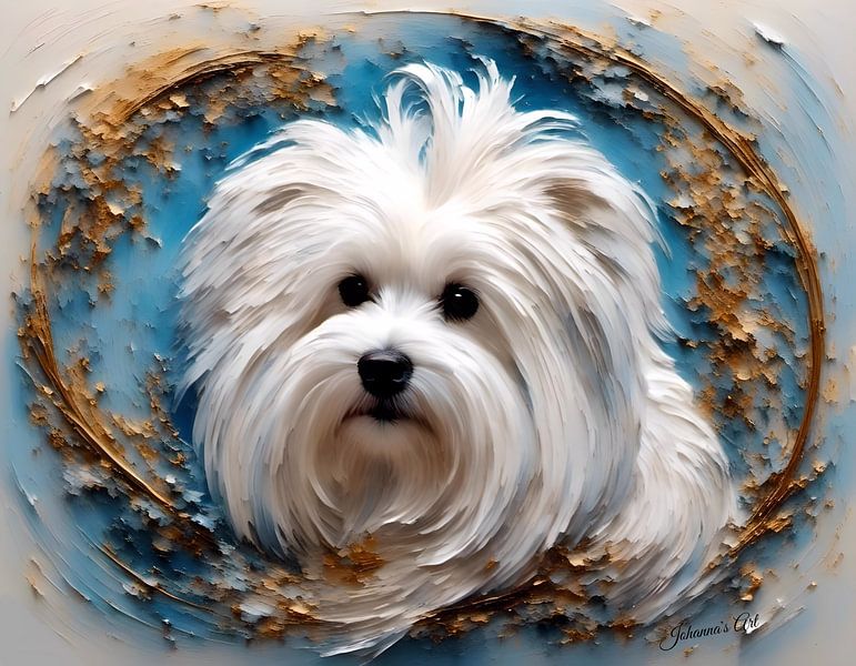 Coton de Tulear Dog Portrait | Original Art by Johanna's Art by Johannas Art Creations