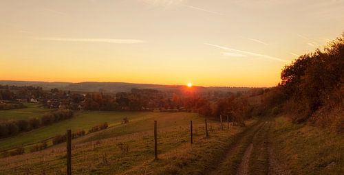 Zonsondergang bij Wahlwiller in Zuid-Limburg