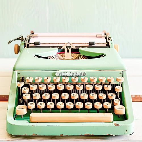 Pastel Retro Typemachine Vintage Kunst