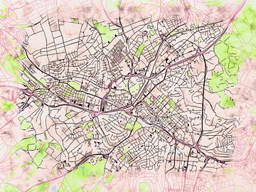 Kaart van Reutlingen in de stijl 'Soothing Spring' van Maporia