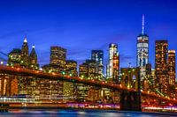 NYC: Skyline Brooklyn bridge and Manhattan during blue hour
