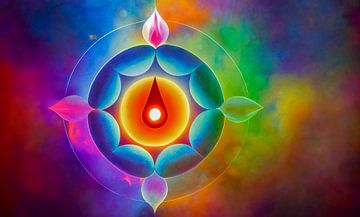 Hintergrund mit leuchtendem Chakra-Symbol, Art Illustration von Animaflora PicsStock