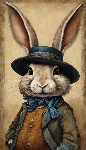 Haas / Konijn met hoed en kostuum