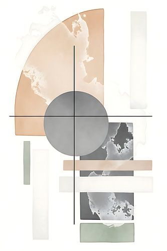 Japandi Geometric Balance Abstract Art