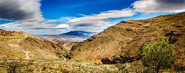 Panorama landscape in the mountains Alpujarras in Andalusia Spain by Dieter Walther