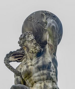 Statue d'Atlas avec globe, Florence, Italie sur Jan Fritz