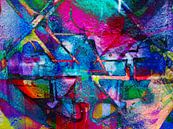 Modernes, abstraktes digitales Kunstwerk in Rot, Blau, Pink, Violett von Art By Dominic Miniaturansicht