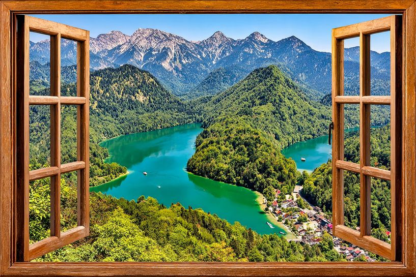 schöne Aussicht auf die Landschaft mit Bergen von Egon Zitter