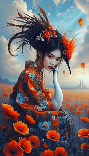 Bringer of Happiness; geisha by Jolique Arte