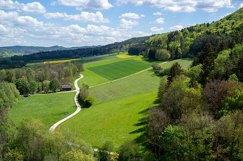 Uitzicht over de Ahorn vallei in Frans Zwitserland, Beieren
