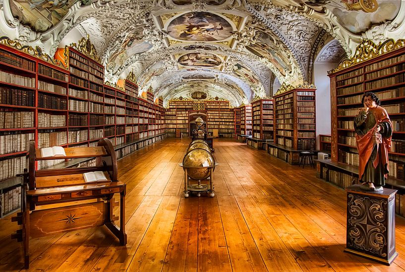 Bibliotheek van Strahov-Klooster in Praag, Tsjechische Republiek van Roy Poots