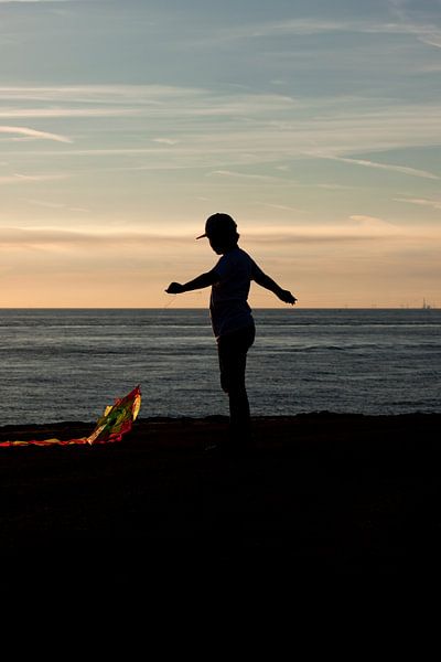 Boy with kite by MSP Canvas