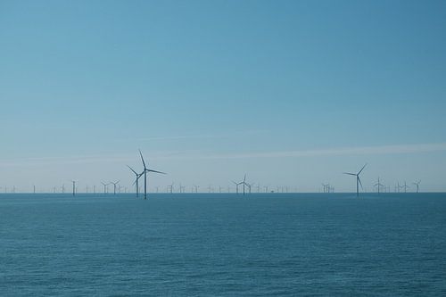 wind turbines sea blaze