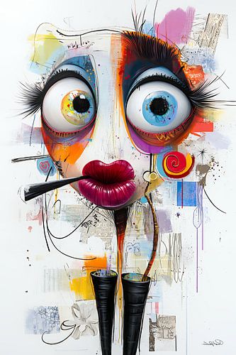 kunstachtige en grappige whimsical karikatuur