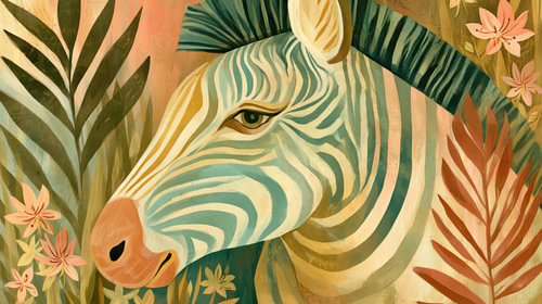 Zebra in sanften Farbtönen