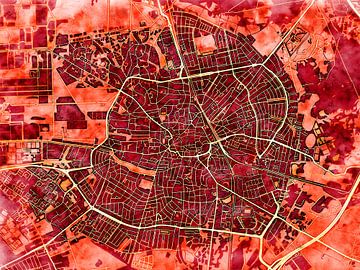 Kaart van Hilversum in de stijl 'Amber Autumn' van Maporia