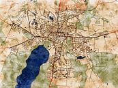 Kaart van Neubrandenburg in de stijl 'Serene Summer' van Maporia thumbnail